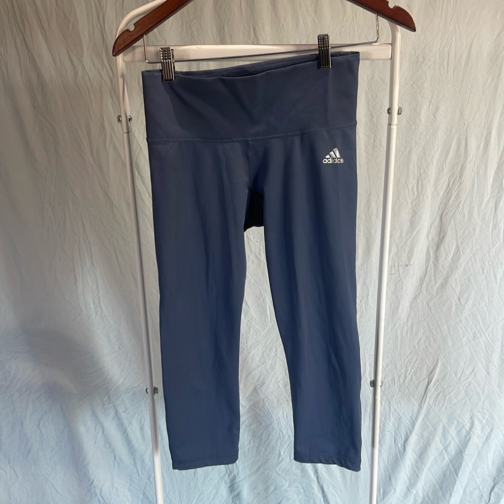 Blue Adidas Mid-Rise Leggings